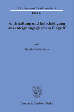 Amtshaftung und Entschädigung aus enteignungsgleichem Eingriff Amtshaftung und Entschädigung aus enteignungsgleichem Eingriff