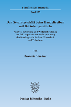 Das Gesamtgeschäft beim Handeltreiben mit Betäubungsmitteln Das Gesamtgeschäft beim Handeltreiben mit Betäubungsmitteln