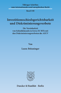 Investitionsschiedsgerichtsbarkeit und Diskriminierungsverbote Investitionsschiedsgerichtsbarkeit und Diskriminierungsverbote