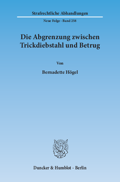 Die Abgrenzung zwischen Trickdiebstahl und Betrug Die Abgrenzung zwischen Trickdiebstahl und Betrug