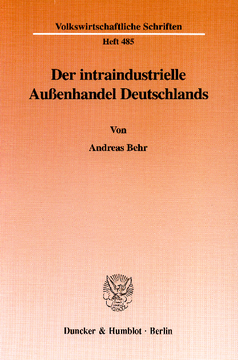 Der intraindustrielle Außenhandel Deutschlands Der intraindustrielle Außenhandel Deutschlands