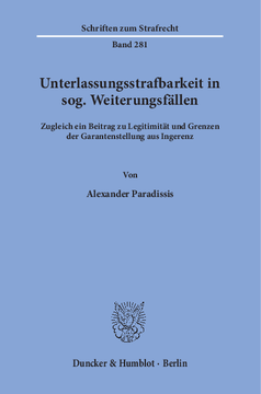 Unterlassungsstrafbarkeit in sog. Weiterungsfällen Unterlassungsstrafbarkeit in sog. Weiterungsfällen