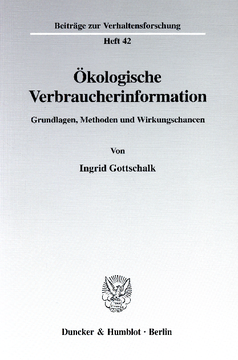 Ökologische Verbraucherinformation Ökologische Verbraucherinformation