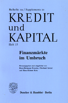 Finanzmärkte im Umbruch Finanzmärkte im Umbruch