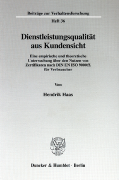 Dienstleistungsqualität aus Kundensicht Dienstleistungsqualität aus Kundensicht