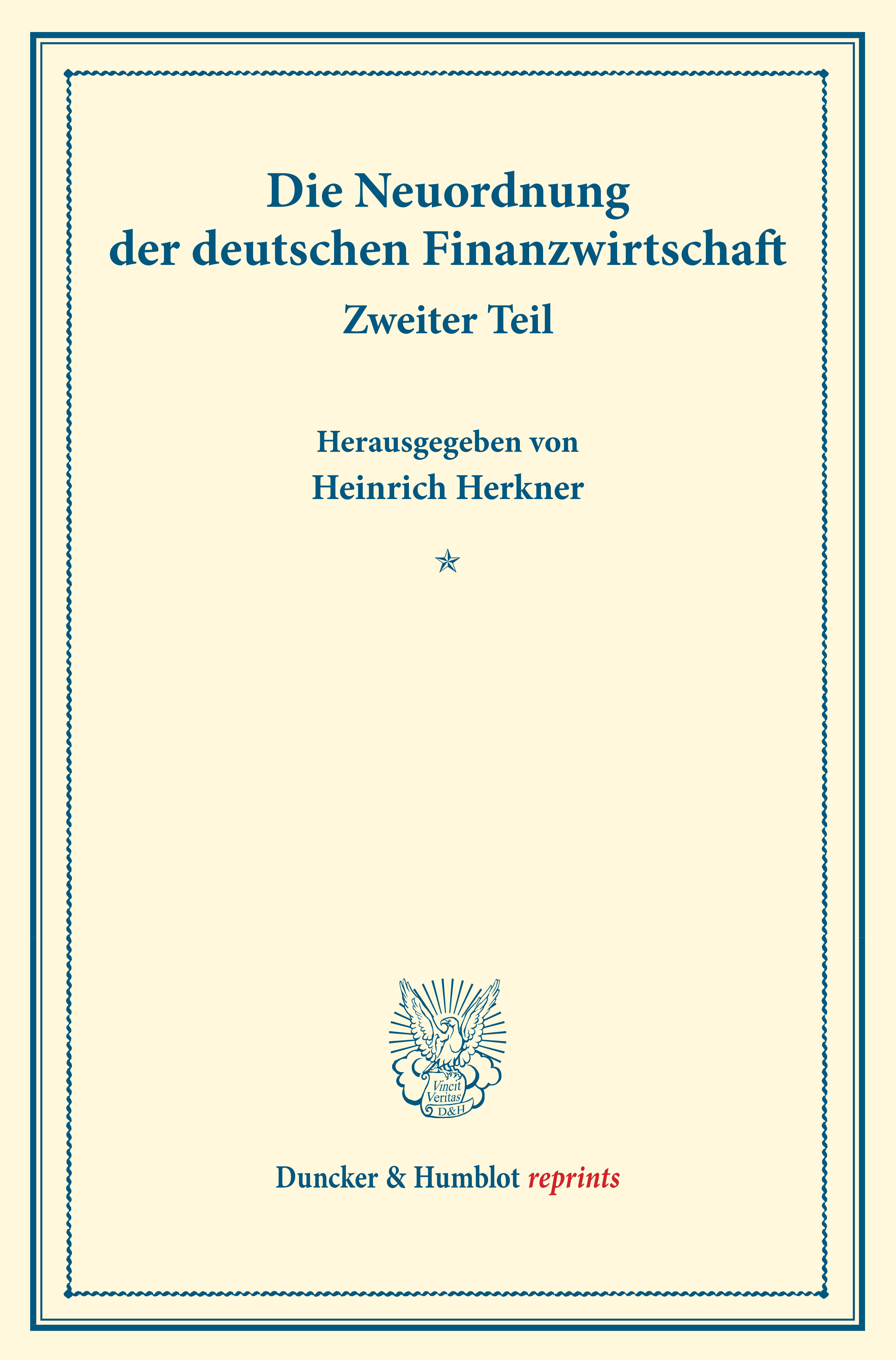 Die Neuordnung der deutschen Finanzwirtschaft