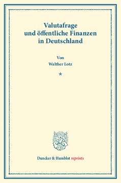 Valutafrage und öffentliche Finanzen in Deutschland