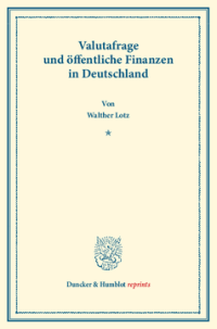 Valutafrage und öffentliche Finanzen in Deutschland