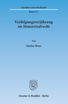 Verfolgungsverjährung im Steuerstrafrecht Verfolgungsverjährung im Steuerstrafrecht
