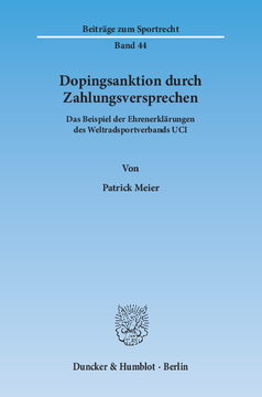 Dopingsanktion durch Zahlungsversprechen Dopingsanktion durch Zahlungsversprechen