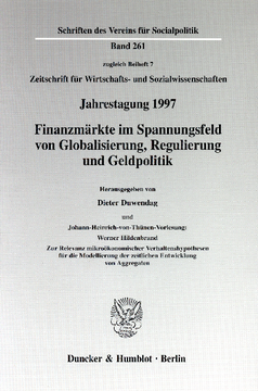 Finanzmärkte im Spannungsfeld von Globalisierung, Regulierung und Geldpolitik. Johann-Heinrich-von-Thünen-Vorlesung: Finanzmärkte im Spannungsfeld von Globalisierung, Regulierung und Geldpolitik. Johann-Heinrich-von-Thünen-Vorlesung:
