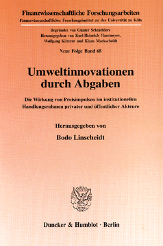 Umweltinnovationen durch Abgaben Umweltinnovationen durch Abgaben