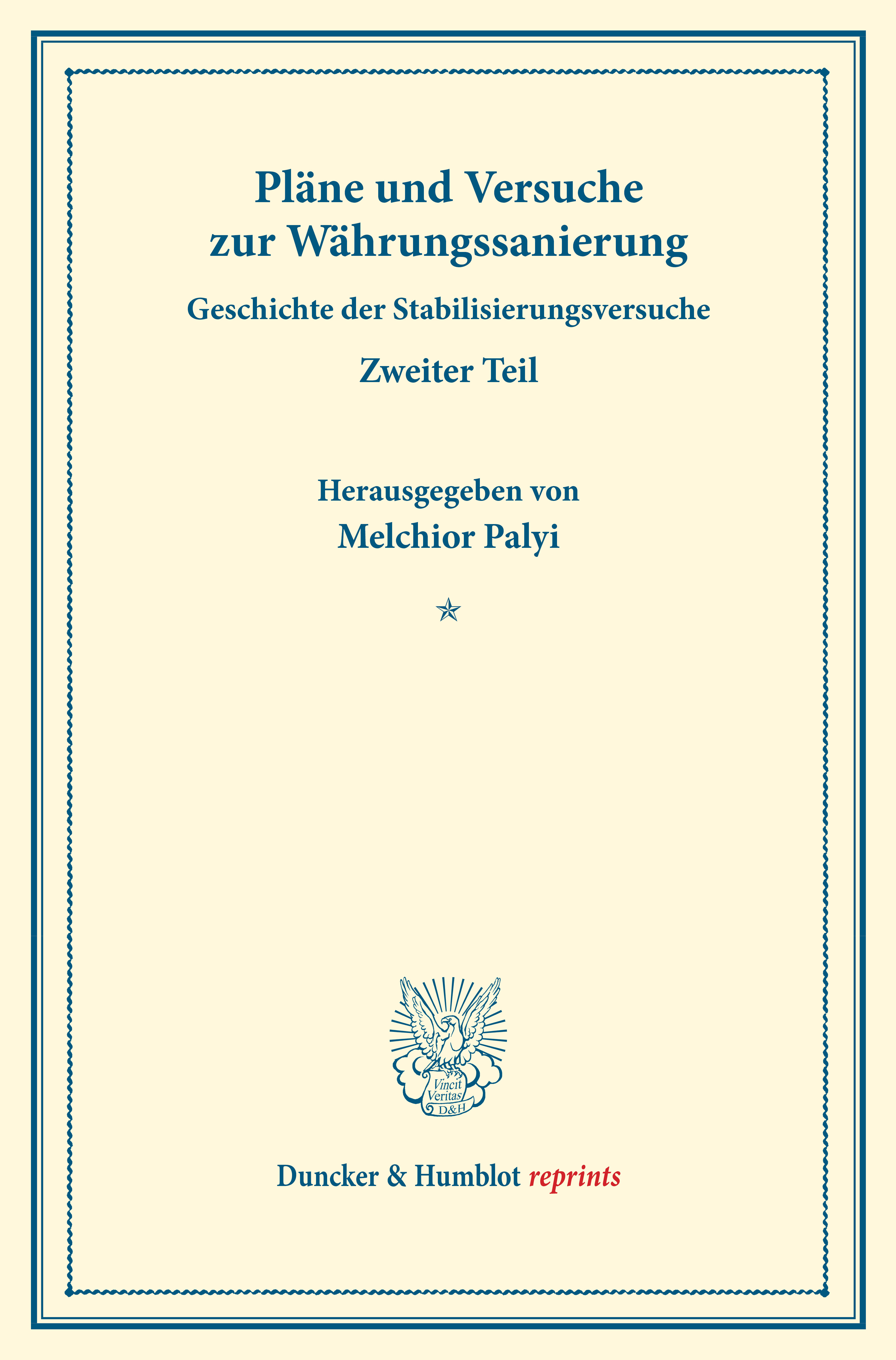 Pläne und Versuche zur Währungssanierung