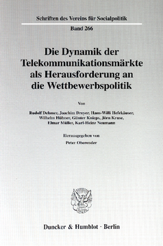 Die Dynamik der Telekommunikationsmärkte als Herausforderung an die Wettbewerbspolitik Die Dynamik der Telekommunikationsmärkte als Herausforderung an die Wettbewerbspolitik