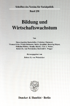 Bildung und Wirtschaftswachstum Bildung und Wirtschaftswachstum