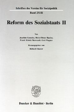 Reform des Sozialstaats II Reform des Sozialstaats II