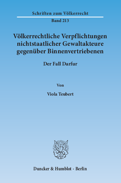 Völkerrechtliche Verpflichtungen nichtstaatlicher Gewaltakteure gegenüber Binnenvertriebenen Völkerrechtliche Verpflichtungen nichtstaatlicher Gewaltakteure gegenüber Binnenvertriebenen