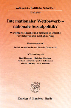 Internationaler Wettbewerb - nationale Sozialpolitik? Internationaler Wettbewerb - nationale Sozialpolitik?
