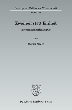 Zweiheit statt Einheit Zweiheit statt Einheit