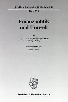 Finanzpolitik und Umwelt Finanzpolitik und Umwelt