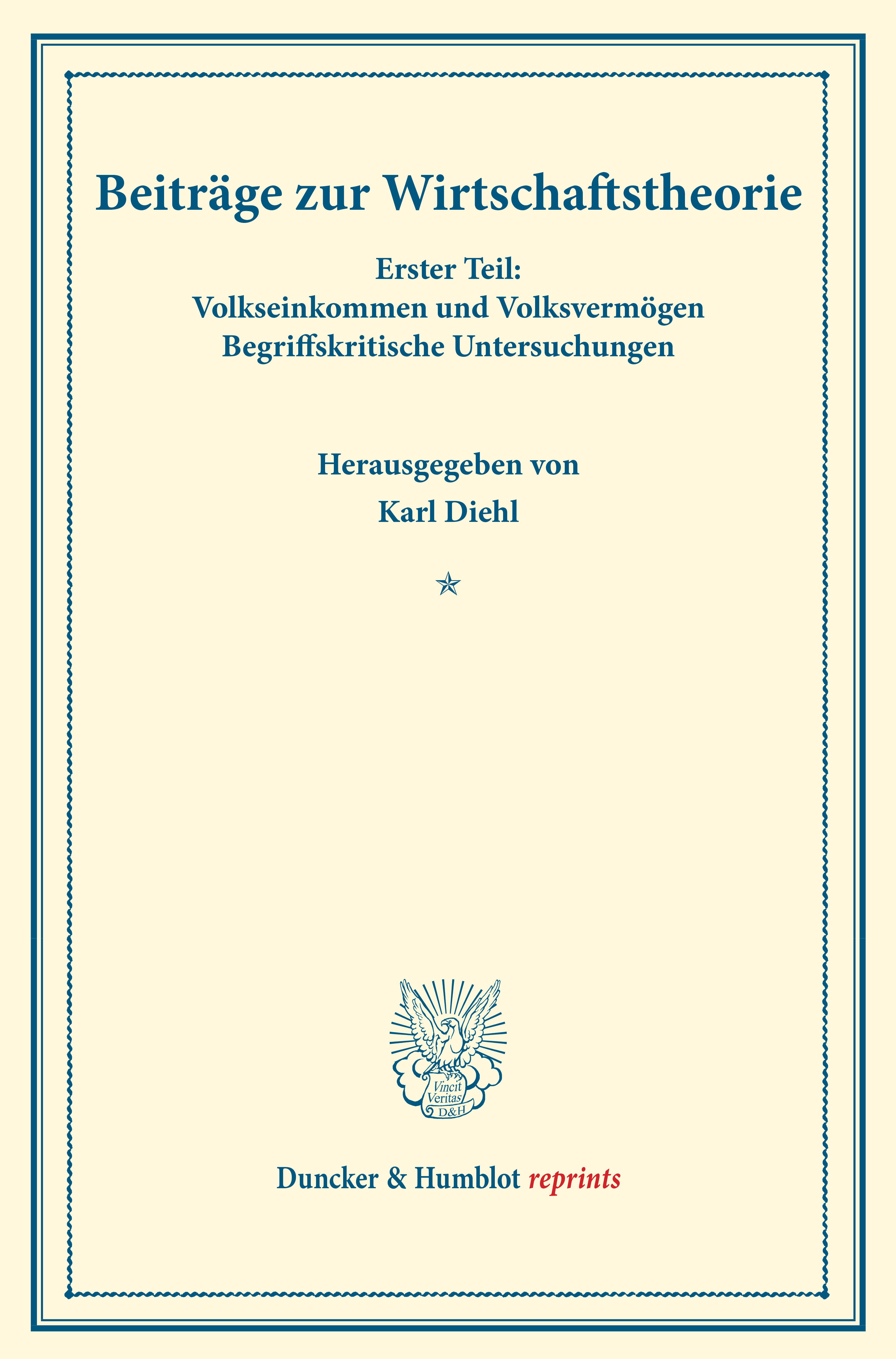 Beiträge zur Wirtschaftstheorie