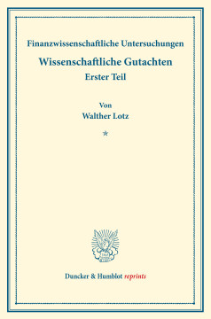 Finanzwissenschaftliche Untersuchungen Finanzwissenschaftliche Untersuchungen