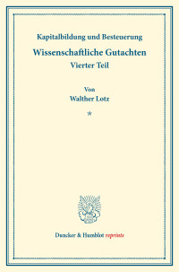 Kapitalbildung und Besteuerung