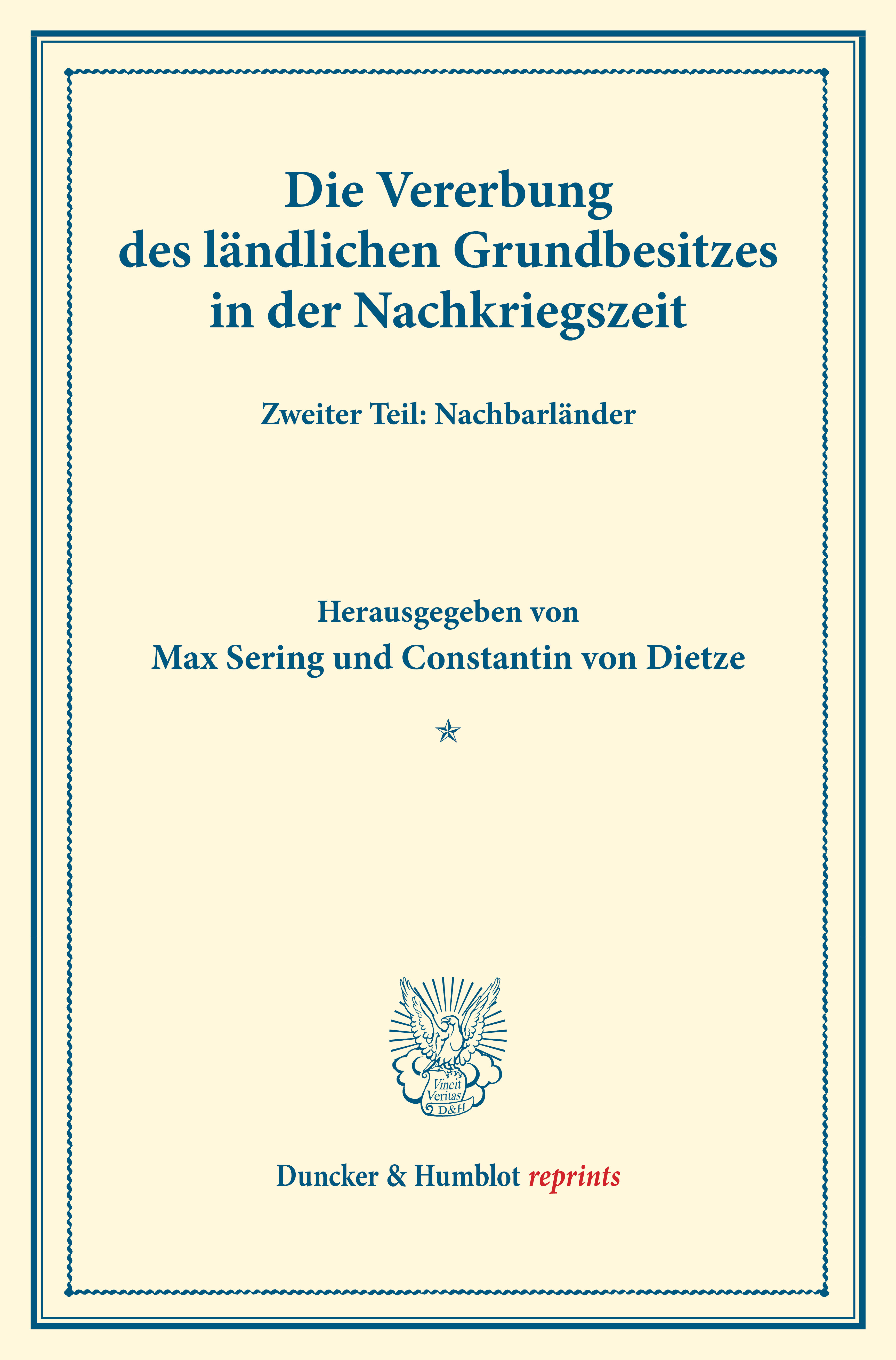 Die Vererbung des ländlichen Grundbesitzes in der Nachkriegszeit