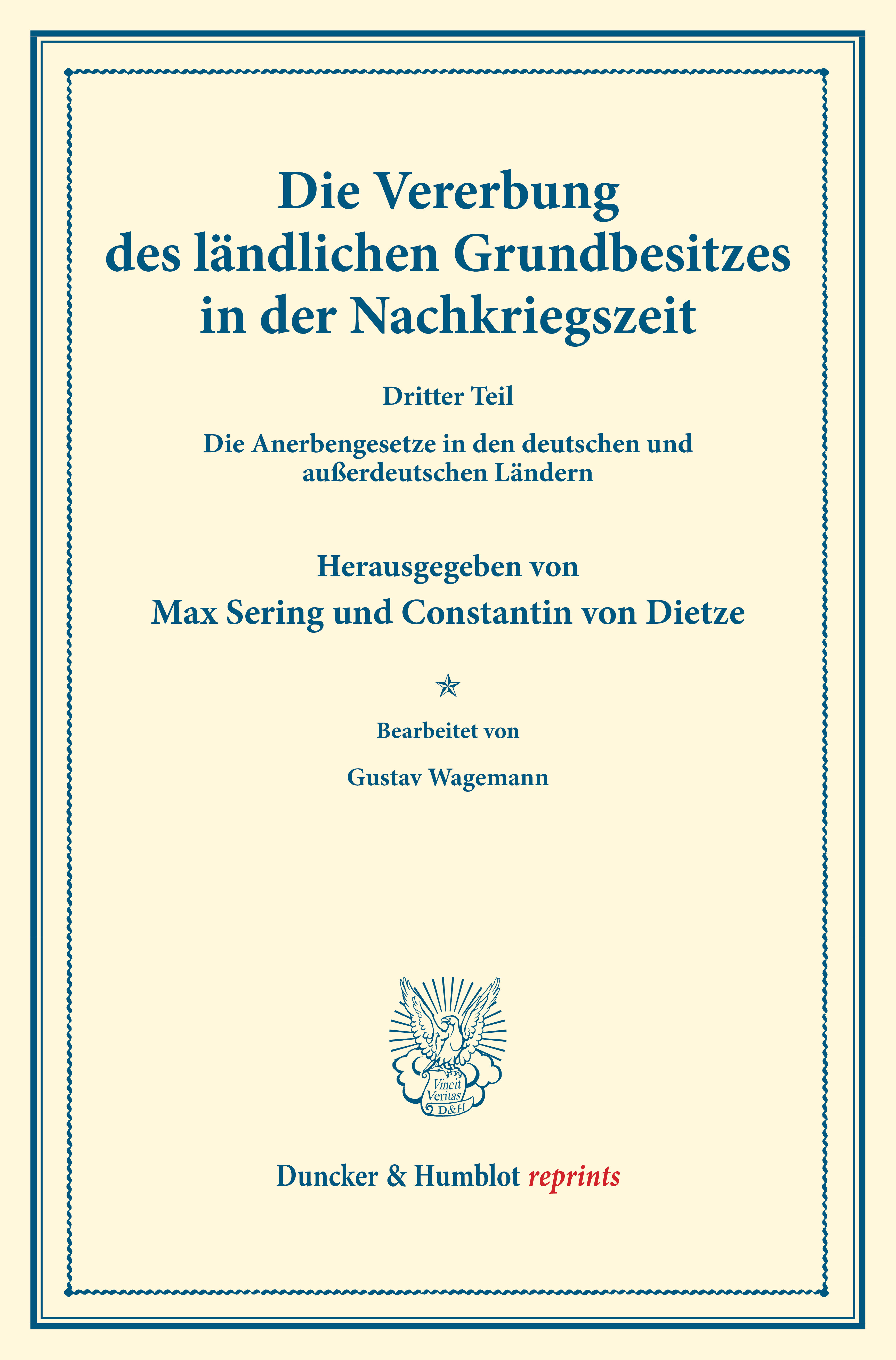 Die Vererbung des ländlichen Grundbesitzes in der Nachkriegszeit