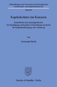 Kapitalschutz im Konzern Kapitalschutz im Konzern