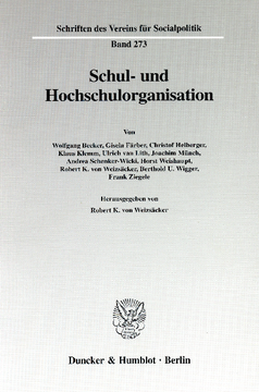 Schul- und Hochschulorganisation Schul- und Hochschulorganisation