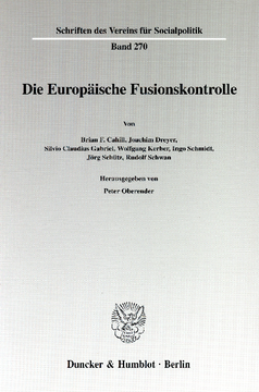 Die Europäische Fusionskontrolle Die Europäische Fusionskontrolle