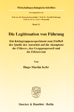 Die Legitimation von Führung Die Legitimation von Führung