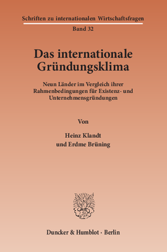 Das Internationale Gründungsklima Das Internationale Gründungsklima