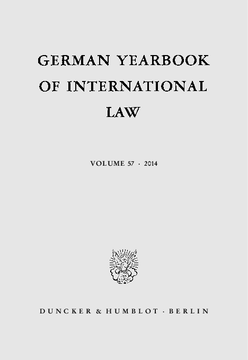 German Yearbook of International Law / Jahrbuch für Internationales Recht German Yearbook of International Law / Jahrbuch für Internationales Recht
