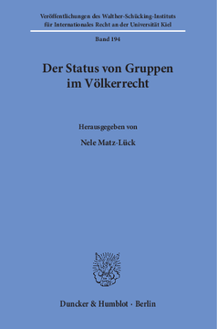Der Status von Gruppen im Völkerrecht Der Status von Gruppen im Völkerrecht