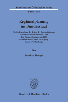Regionalplanung im Bundesstaat Regionalplanung im Bundesstaat