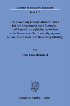 Die Bewertung börsennotierter Aktien bei der Berechnung von Pflichtteils- und Zugewinnausgleichsansprüchen unter besonderer Berücksichtigung von Kursverlusten nach dem Bewertungsstichtag Die Bewertung börsennotierter Aktien bei der Berechnung von Pflichtteils- und Zugewinnausgleichsansprüchen unter besonderer Berücksichtigung von Kursverlusten nach dem Bewertungsstichtag