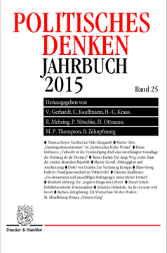 Politisches Denken. Jahrbuch 2015 Politisches Denken. Jahrbuch 2015