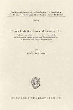 Deutsch als Gerichts- und Amtssprache Deutsch als Gerichts- und Amtssprache