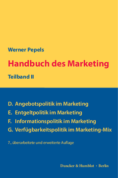 Handbuch des Marketing, Teilband II Handbuch des Marketing, Teilband II
