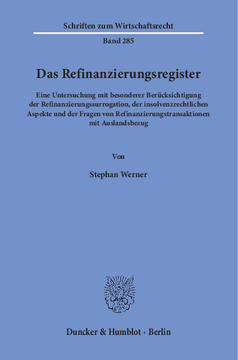 Das Refinanzierungsregister Das Refinanzierungsregister