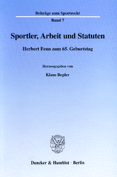 Sportler, Arbeit und Statuten Sportler, Arbeit und Statuten