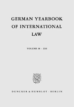 German Yearbook of International Law / Jahrbuch für Internationales Recht German Yearbook of International Law / Jahrbuch für Internationales Recht