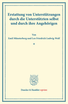 Erstattung von Unterstützungen durch die Unterstützten selbst und durch ihre Angehörigen Erstattung von Unterstützungen durch die Unterstützten selbst und durch ihre Angehörigen