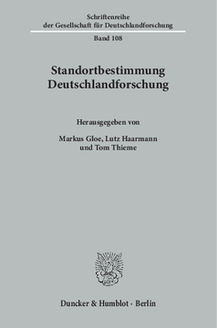 Standortbestimmung Deutschlandforschung Standortbestimmung Deutschlandforschung