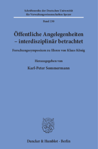 Öffentliche Angelegenheiten – interdisziplinär betrachtet
