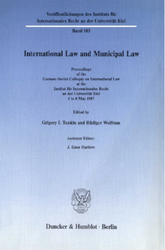 International Law and Municipal Law International Law and Municipal Law