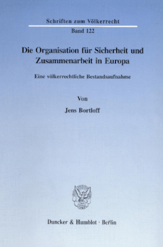 Die Organisation für Sicherheit und Zusammenarbeit in Europa Die Organisation für Sicherheit und Zusammenarbeit in Europa
