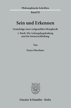 Sein und Erkennen Sein und Erkennen